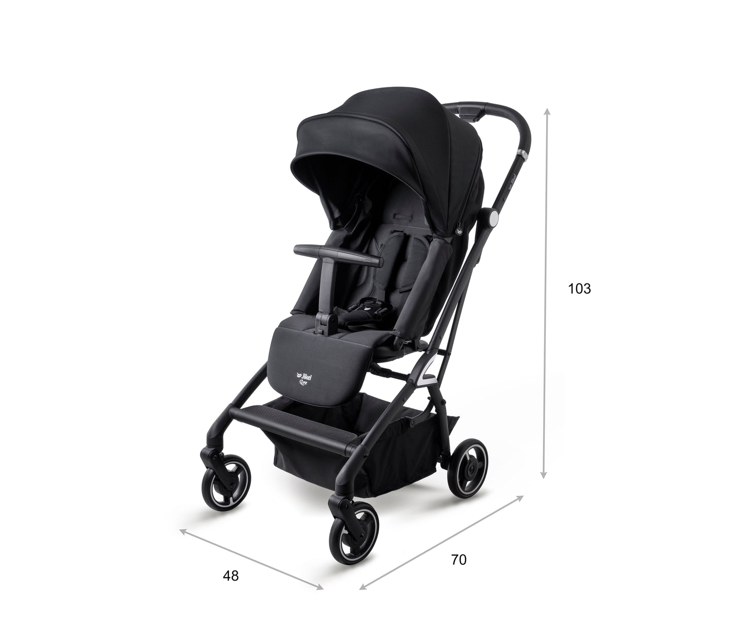 Jikel - Life 360 Reversible Compact Stroller - Black
